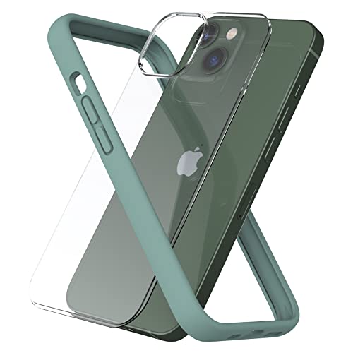 ARSUNOVO Kompatibel mit iPhone 13 Mini Bumper Case 5.4", [Erhöhter Kantenschutz] [Anti-Silp] Weicher schlanker Schutzrahmen Bumper Cover Case kommt mit Harter PC-Rückplatte, Kiefergrün von ARSUNOVO