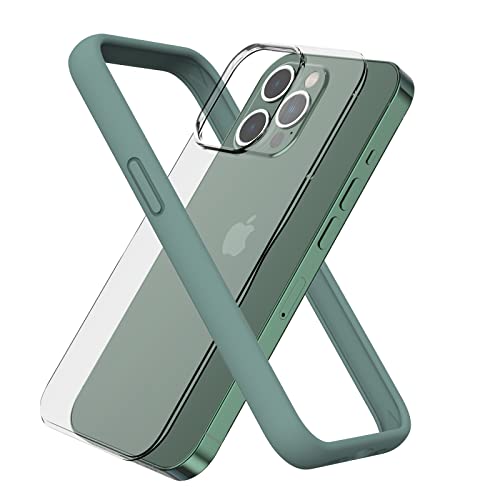 ARSUNOVO Kompatibel mit iPhone 13 Pro Max Bumper Case 6,7 Zoll, [Erhöhter Kantenschutz] [Anti-Fingerprint] Weicher, schlanker Schutzrahmen Bumper Cover Case mit Harter PC-Rückplatte, Kieferngrün von ARSUNOVO