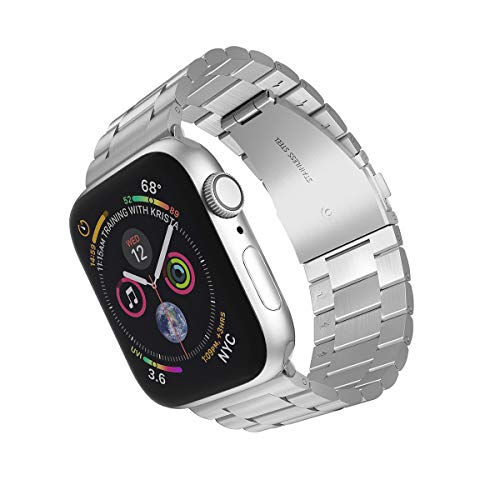 ARTCHE Armband für Apple Watch 41mm 40mm 38mm, Ersatzarmband aus Edelstahl verstellbares Uhrenarmband band, kompatibel mit iWatch Armbaender Series 9/8/7/6/SE2/SE/5/4/3/2/1, Silber von ARTCHE