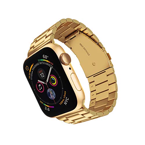 ARTCHE Armband für Apple Watch 49mm/45mm/44mm/42mm, Ersatzarmband aus Edelstahl, verstellbares Uhrenarmband, kompatibel mit iWatch Armbaender Ultra 2/Ultra Series 9/8/7/6/SE2/SE/5/4/3/2/1, Gold von ARTCHE