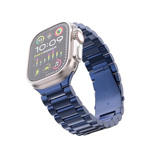 ARTCHE Armband kompatibel mit Apple Watch Armband 49mm 45mm 44mm 42mm, Metall Ersatzband Edelstahl Männer Bands für iWatch Series Ultra 2/Ultra/9/8/7/6/SE2/SE/5/4/3/2/1 – Blau von ARTCHE