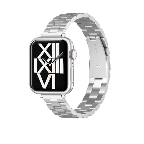 ARTCHE schlankes Armband für die Apple Watch (41 mm, 40 mm, 38 mm), aus Edelstahl, verstellbares Ersatzarmband aus Metall, kompatibel mit der iWatch Series 8/7/6/SE/5/4/3/2/1 – Silber von ARTCHE
