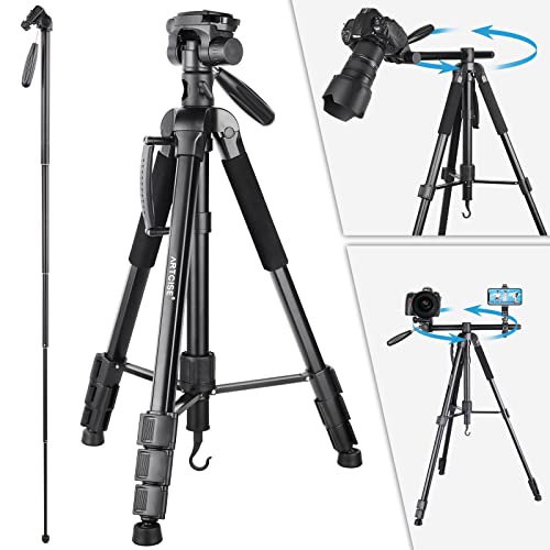 172 cm Kamerastativ Einbeinstativ Horizontales Stativ 3-in-1 Multifunktionales Stativ Leichtes Aluminiumstativ mit 360 ° verstellbarem Neigekopf für DSLR-Kamera, Handy und DV-Video 172 cm Kamerastativ Einbeinstativ Horizontales Stativ 3-in-1 Multifunktionales Stativ Leichtes Aluminiumstativ mit 360 ° verstellbarem Neigekopf für DSLR-Kamera, Handy und DV-Video von ARTCISE
