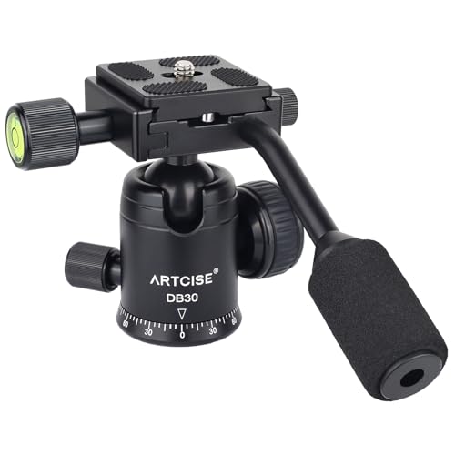ARTCISE Kugelkopf mit Griff, 30 mm Stativkopf mit abnehmbarem Griff für Stativ-Einbeinstativ, DSLR-Kamera, Camcorder, maximale Traglast 10 kg ARTCISE Kugelkopf mit Griff, 30 mm Stativkopf mit abnehmbarem Griff für Stativ-Einbeinstativ, DSLR-Kamera, Camcorder, maximale Traglast 10 kg von ARTCISE
