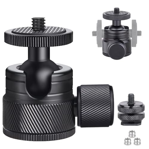 Mini-Kugelkopf, ARTCISE Ganzmetall-Mini-Stativ-Kugelkopf mit Abnehmbarer 1/4-Blitzschuhhalterung für Kamera, DSLR, Stativ, Monitor, Licht, maximale Belastung 3 kg Mini-Kugelkopf, ARTCISE Ganzmetall-Mini-Stativ-Kugelkopf mit Abnehmbarer 1/4-Blitzschuhhalterung für Kamera, DSLR, Stativ, Monitor, Licht, maximale Belastung 3 kg von ARTCISE