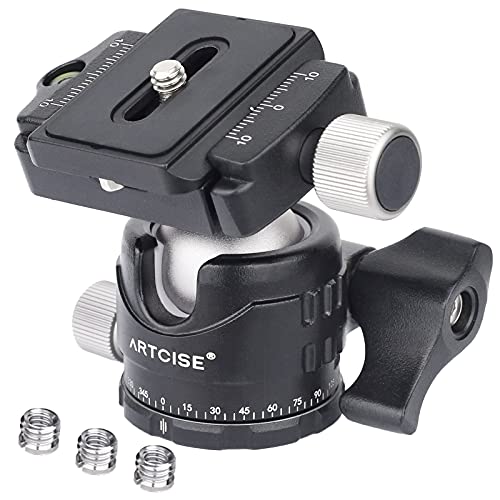 Stativkopf mit niedrigem Profil, ARTCISE EB30S 30MM Kugeldurchmesser mini Ganzmetall-Kugelkopf & 1/4 "Schnellwechselplatten & 3 Stück 1/4" auf 3/8" Umwandlungsschraube für Kamera, DSLR. Stativkopf mit niedrigem Profil, ARTCISE EB30S 30MM Kugeldurchmesser mini Ganzmetall-Kugelkopf & 1/4 "Schnellwechselplatten & 3 Stück 1/4" auf 3/8" Umwandlungsschraube für Kamera, DSLR. von ARTCISE