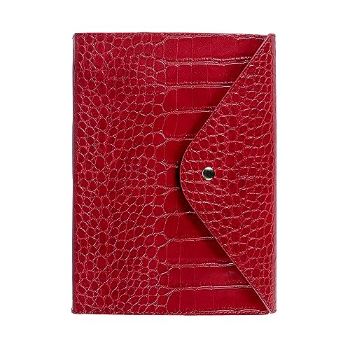 ARTEBENE MAJOIE Notizbuch Schreibbuch mit Druckknopf 240 Seiten DIN A5 Vegan mit Leder-Optik Kroko Rot von ARTEBENE