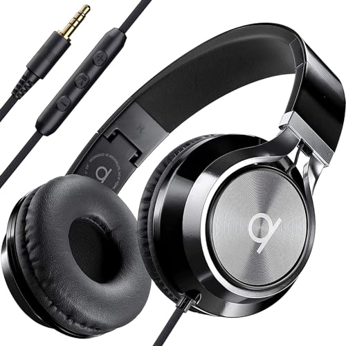 ARTIX® Kopfhörer mit Kabel und Mikrofon, Faltbar und tragbar, Premium 90% Kopfhörer Noise Cancelling, Bügelkopfhörer mit Kabel Jack Aux 3.5 mm, Lautstärkeregler für PC, Handy und Laptop CL750 von ARTIX