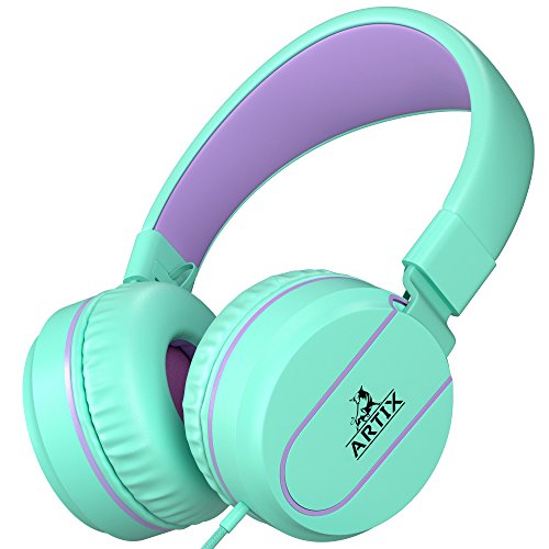 Artix faltbare Kopfhörer mit Mikrofon |NRGSound On-Ear-Kopfhörer für Reisen, Arbeit, beim Laufen, Sport, mit Inline-Controller, toll für Kinder/Jugendliche/Erwachsene türkis von ARTIX