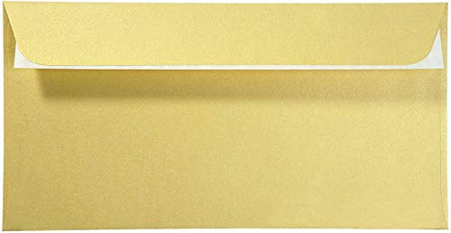 100x Artoz Perle - DIN Lang (DIN C6/5) - Briefumschläge 120 g/m² - Gold - glänzend - mit Haftklebung - ohne Fenster von ARTOZ