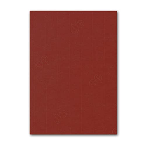 50 Stück - Artoz Serie 1001 Papier Bogen gerippt - 100g/qm - DIN A4, 297 x 210mm, hochwertig, weinrot von ARTOZ