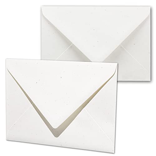 ARTOZ 100 x Briefumschläge DIN B6 - Farbe: birch (weiß/cremeweiss) - 12,5 x 17,8 cm - mit Nassklebung und Gummierung - Serie Greenline von ARTOZ
