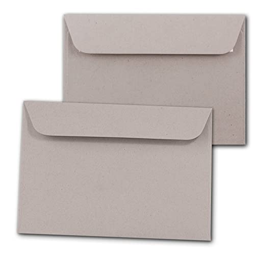 ARTOZ 100 x Briefumschläge DIN C6 - Farbe: beech (hellgrau/hellbraun) - 11,4 x 16,2 cm - mit Haftklebung und Abziehstreifen - Serie Greenline von ARTOZ