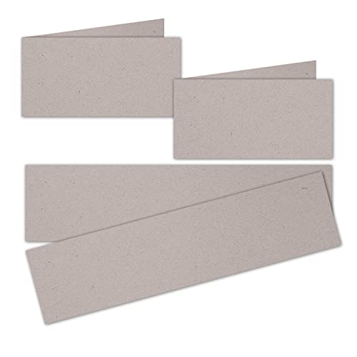 ARTOZ 100 x Doppelkarten DIN LANG - Farbe: beech (hellgrau/hellbraun) - 21 x 10,5 cm - querdoppelt - Serie Greenline von ARTOZ