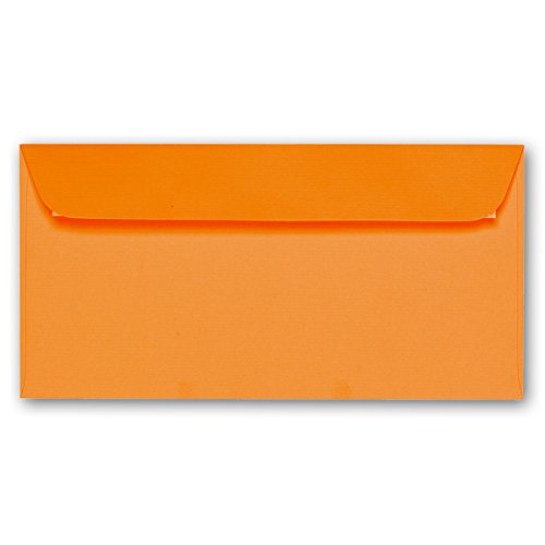 ARTOZ 1000x Briefumschläge DIN Lang Orange 100 g/m² selbstklebend - DL 224x114 mm - Kuvert ohne Fenster - Umschläge mit Haftklebung Abziehstreifen von ARTOZ