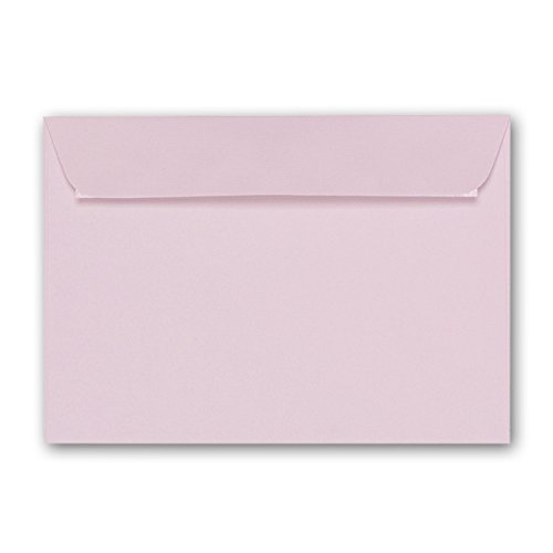 ARTOZ 100x Briefumschläge DIN C6 Kirschblüte (Rosa) - 16,2 x 11,4 cm - haftklebend - gerippte Kuverts ohne Fenster - Serie Artoz 1001 von ARTOZ