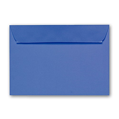 ARTOZ 100x Briefumschläge DIN C6 Royalblau (Blau) - 16,2 x 11,4 cm - haftklebend - gerippte Kuverts ohne Fenster - Serie Artoz 1001 von ARTOZ