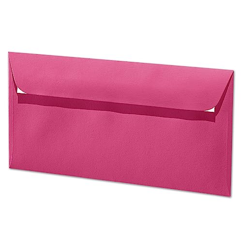 ARTOZ 100x Briefumschläge DIN Lang Fuchsia-pink 100 g/m² selbstklebend - DL 224x114 mm - Kuvert ohne Fenster - Umschläge mit Haftklebung Abziehstreifen von ARTOZ