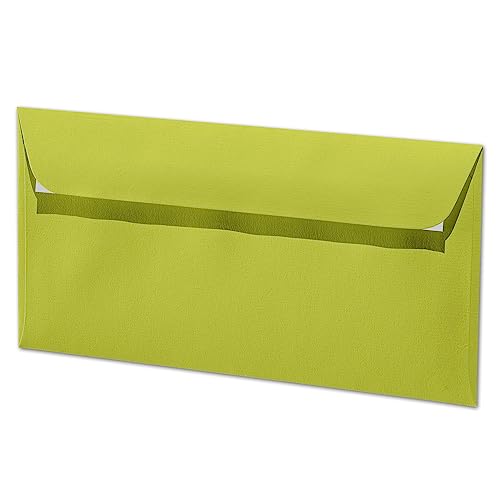 ARTOZ 100x Briefumschläge DIN Lang Limette 100 g/m² selbstklebend - DL 224x114 mm - Kuvert ohne Fenster - Umschläge mit Haftklebung Abziehstreifen ARTOZ 100x Briefumschläge DIN Lang Limette 100 g/m² selbstklebend - DL 224x114 mm - Kuvert ohne Fenster - Umschläge mit Haftklebung Abziehstreifen von ARTOZ