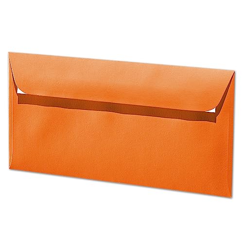 ARTOZ 100x Briefumschläge DIN Lang Orange 100 g/m² selbstklebend - DL 224x114 mm - Kuvert ohne Fenster - Umschläge mit Haftklebung Abziehstreifen von ARTOZ