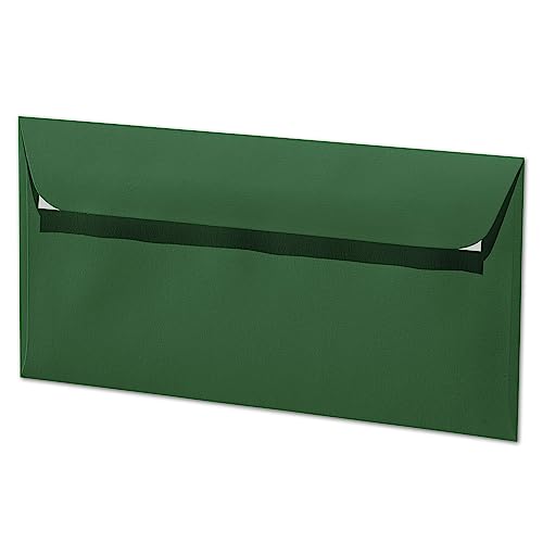 ARTOZ 100x Briefumschläge DIN Lang Tannengrün 100 g/m² selbstklebend - DL 224x114 mm - Kuvert ohne Fenster - Umschläge mit Haftklebung Abziehstreifen ARTOZ 100x Briefumschläge DIN Lang Tannengrün 100 g/m² selbstklebend - DL 224x114 mm - Kuvert ohne Fenster - Umschläge mit Haftklebung Abziehstreifen von ARTOZ