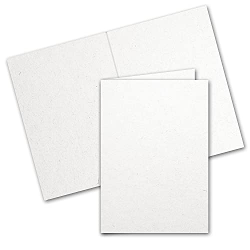 ARTOZ 100x Doppelkarten DIN B6 - Farbe: Birch (weiß/cremeweiss) - 12,0 x 16,9 cm - hochdoppelt - Serie Greenline von ARTOZ