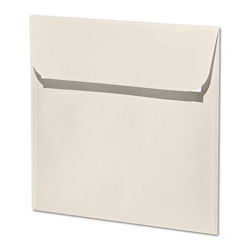 ARTOZ 100x quadratische Briefumschläge ivory (Creme) 100 g/m² - 16 x 16 cm - Kuvert ohne Fenster - Umschläge mit Haftklebung von ARTOZ