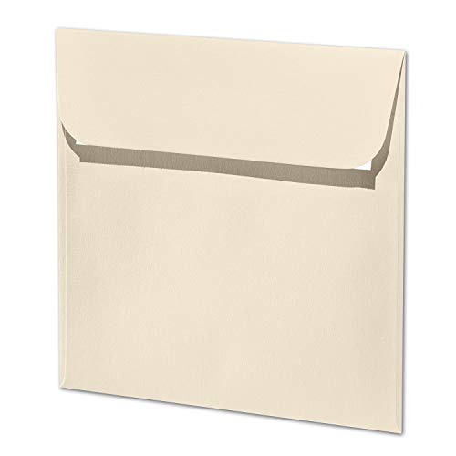 ARTOZ 10x quadratische Briefumschläge chamois (Creme) 100 g/m² - 16 x 16 cm - Kuvert ohne Fenster - Umschläge mit Haftklebung von ARTOZ