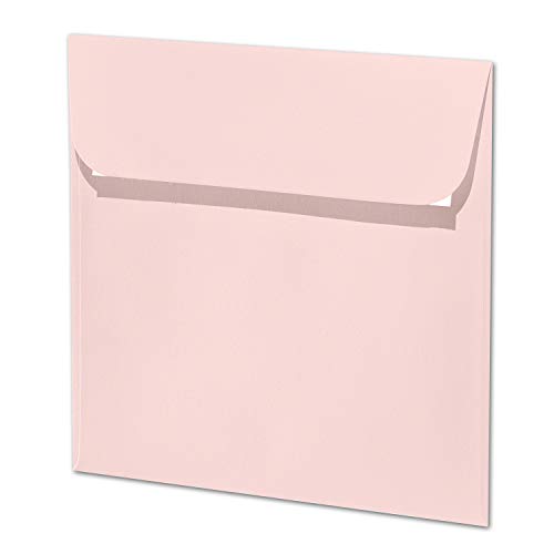 ARTOZ 10x quadratische Briefumschläge zartrosa (Rosa) 100 g/m² - 16 x 16 cm - Kuvert ohne Fenster - Umschläge mit Haftklebung von ARTOZ