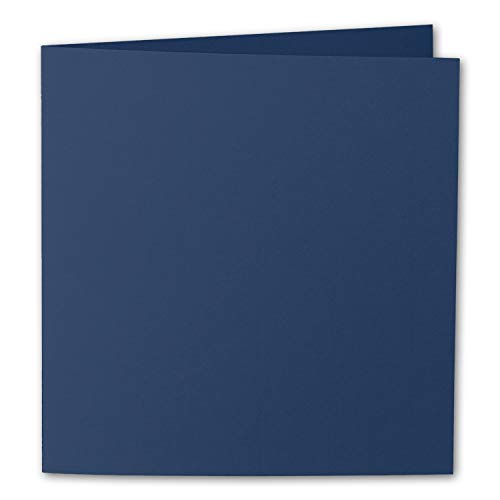 ARTOZ 10x quadratische Faltkarten - Classic Blue (Blau) - 155 x 155 mm Karten blanko zum Selbstgestalten - 220 g/m² gerippt von ARTOZ