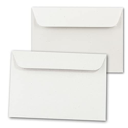 ARTOZ 150 x Briefumschläge DIN C6 - Farbe: birch (weiß/cremeweiss) - 11,4 x 16,2 cm - mit Haftklebung und Abziehstreifen - Serie Greenline von ARTOZ