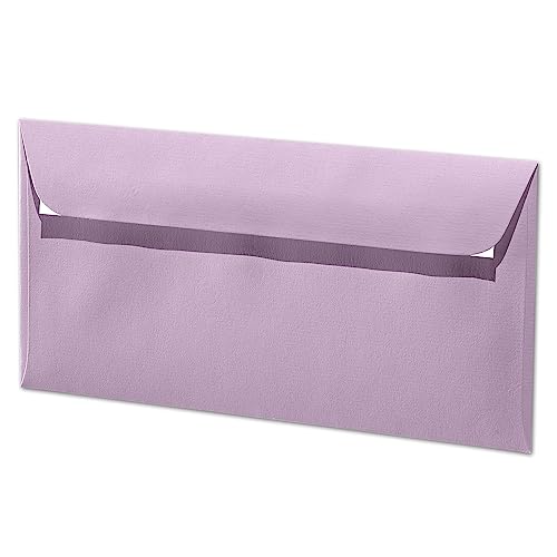 ARTOZ 150x Briefumschläge DIN Lang Flieder 100 g/m² selbstklebend - DL 224x114 mm - Kuvert ohne Fenster - Umschläge mit Haftklebung Abziehstreifen ARTOZ 150x Briefumschläge DIN Lang Flieder 100 g/m² selbstklebend - DL 224x114 mm - Kuvert ohne Fenster - Umschläge mit Haftklebung Abziehstreifen von ARTOZ