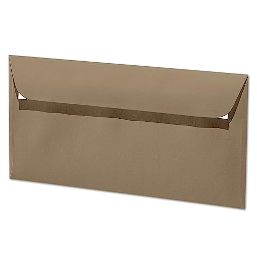 ARTOZ 150x Briefumschläge DIN Lang Taupe 100 g/m² selbstklebend - DL 224x114 mm - Kuvert ohne Fenster - Umschläge mit Haftklebung Abziehstreifen ARTOZ 150x Briefumschläge DIN Lang Taupe 100 g/m² selbstklebend - DL 224x114 mm - Kuvert ohne Fenster - Umschläge mit Haftklebung Abziehstreifen von ARTOZ