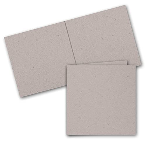 ARTOZ 150x quadratische Doppelkarten - Farbe: beech (hellgrau/hellbraun) - 15,5 x 15,5 cm - doppelt - Serie Greenline von ARTOZ