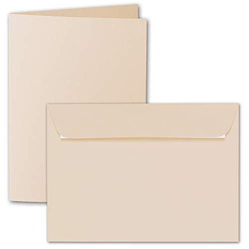 ARTOZ 15x DIN A5 Faltkarten-Set mit Umschlägen - Baileys (Braun) - 148 x 210 mm - gerippte Bastelkarten blanko mit Brief-Umschlägen - 220 g/m² von ARTOZ
