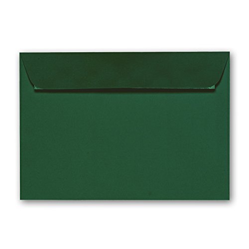 ARTOZ 200x Briefumschläge DIN C6 Racing Green (Grün) - 16,2 x 11,4 cm - haftklebend - gerippte Kuverts ohne Fenster - Serie Artoz 1001 von ARTOZ