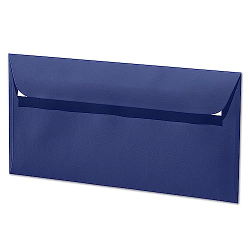 ARTOZ 200x Briefumschläge DIN Lang Classic Blue 100 g/m² selbstklebend - DL 224x114 mm - Kuvert ohne Fenster - Umschläge mit Haftklebung Abziehstreifen von ARTOZ