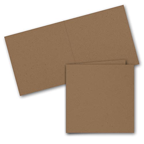 ARTOZ 200x quadratische Doppelkarten - Farbe: grocer kraft (Kraftpapier dunkelbraun) - 15,5 x 15,5 cm - doppelt - Serie Greenline von ARTOZ