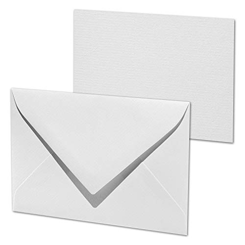 ARTOZ 25x A7 Karten-Set - Mini Kärtchen mit Umschlägen - 6,6 x 10,3 cm - Blütenweiß (Weiß) - Geschenkanhänger, Präsente, Gutscheine - Serie 1001 von ARTOZ
