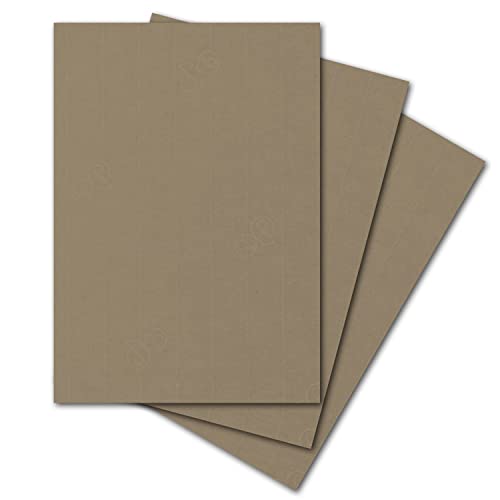 ARTOZ 25x Briefpapier - Taupe DIN A4 297 x 210 mm - Edle Egoutteur-Rippung - Hochwertiges Designpapier Urkundenpapier von ARTOZ