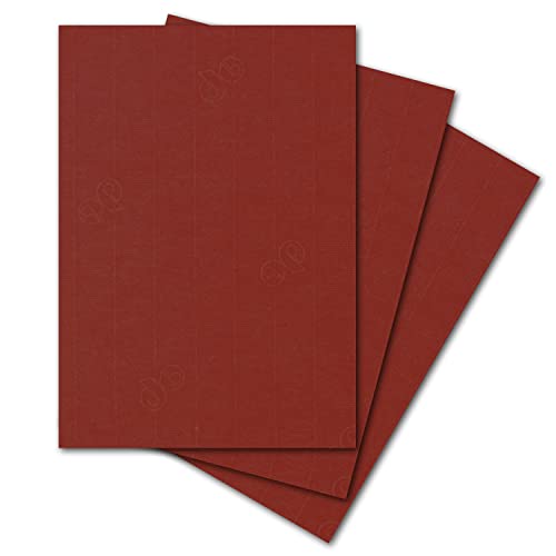 ARTOZ 25x Briefpapier - Weinrot DIN A4 297 x 210 mm - Edle Egoutteur-Rippung - Hochwertiges Designpapier Urkundenpapier von ARTOZ