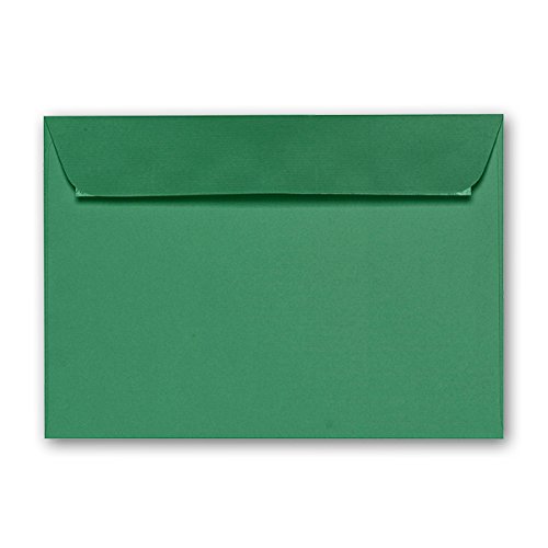 ARTOZ 25x Briefumschläge DIN C6 Tannengrün (Grün) - 16,2 x 11,4 cm - haftklebend - gerippte Kuverts ohne Fenster - Serie Artoz 1001 von ARTOZ