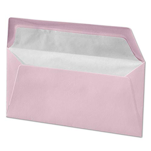 ARTOZ 25x Briefumschläge DIN Lang - Kirschblüte (rosa) - 100 g/m² - mit Seidenfutter - 220 x 110 mm - Nassklebung - Blickdicht - für Einladungen, Hochzeit, Geburtstag von ARTOZ