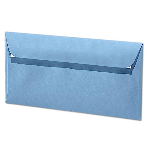 ARTOZ 25x Briefumschläge DIN Lang Marienblau 100 g/m² selbstklebend - DL 224x114 mm - Kuvert ohne Fenster - Umschläge mit Haftklebung Abziehstreifen von ARTOZ