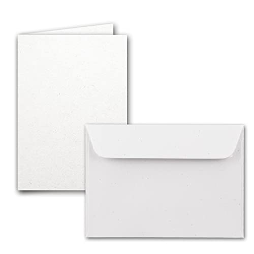 ARTOZ 25x Set aus Doppelkarten DIN A6 und Umschlägen DIN C6 - Farbe: birch (weiß/cremeweiss) - Serie Greenline von ARTOZ