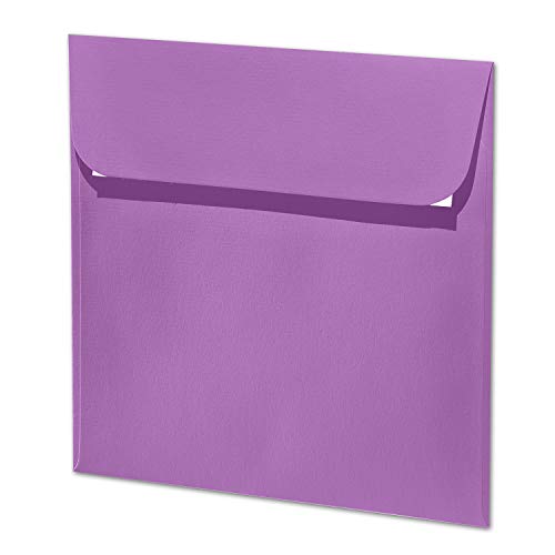 ARTOZ 25x quadratische Briefumschläge holunder (Violett) 100 g/m² - 16 x 16 cm - Kuvert ohne Fenster - Umschläge mit Haftklebung von ARTOZ