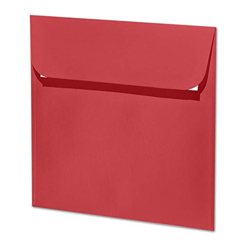 ARTOZ 25x quadratische Briefumschläge rot (Rot) 100 g/m² - 16 x 16 cm - Kuvert ohne Fenster - Umschläge mit Haftklebung von ARTOZ