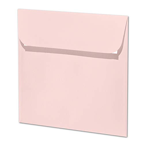 ARTOZ 25x quadratische Briefumschläge zartrosa (Rosa) 100 g/m² - 16 x 16 cm - Kuvert ohne Fenster - Umschläge mit Haftklebung von ARTOZ