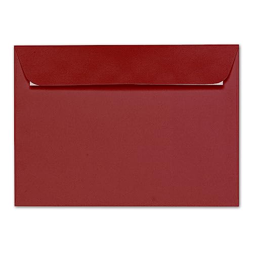 ARTOZ 300x Briefumschläge DIN C5 Rot (Weinrot) - 229 x 162 mm Kuvert ohne Fenster - Umschläge selbstklebend haftklebend - Serie Artoz 1001 von ARTOZ