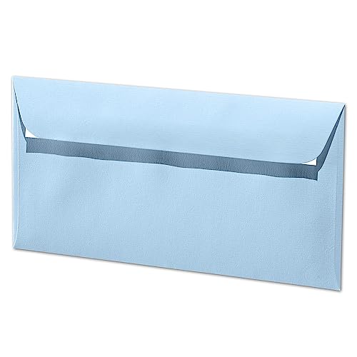 ARTOZ 300x Briefumschläge DIN Lang Pastellblau 100 g/m² selbstklebend - DL 224x114 mm - Kuvert ohne Fenster - Umschläge mit Haftklebung Abziehstreifen von ARTOZ